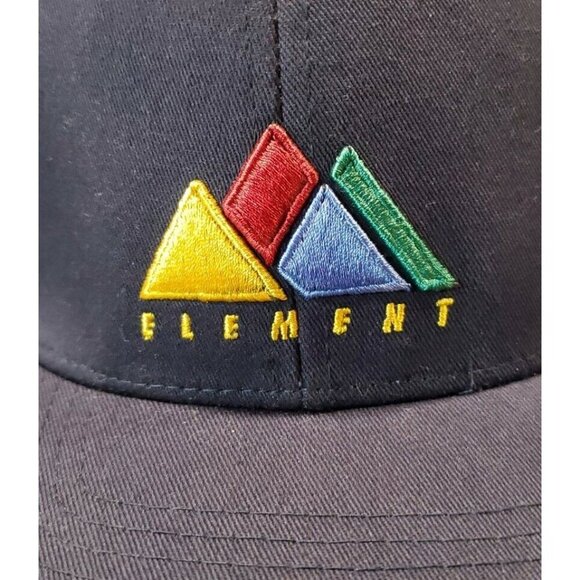 Element Skateboards Embroidered Mountain Logo Black Adjustable Snap back Hat - Picture 2 of 12